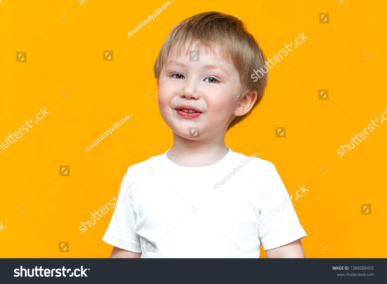 Portrait Smiling Happy Child 3 Years Stock Photo Edit Now