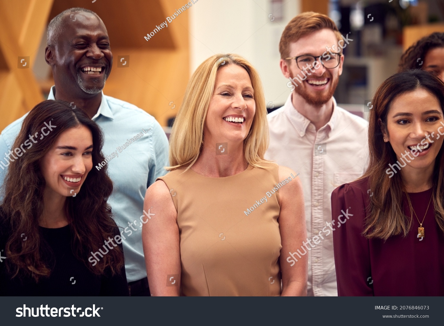 Portrait Smiling Multicultural Business Team Standing Stock Photo (Edit ...