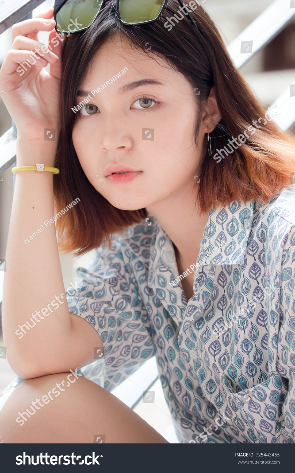 Portrait Thai Adult Beautiful Girl Short Stock Photo Edit Now