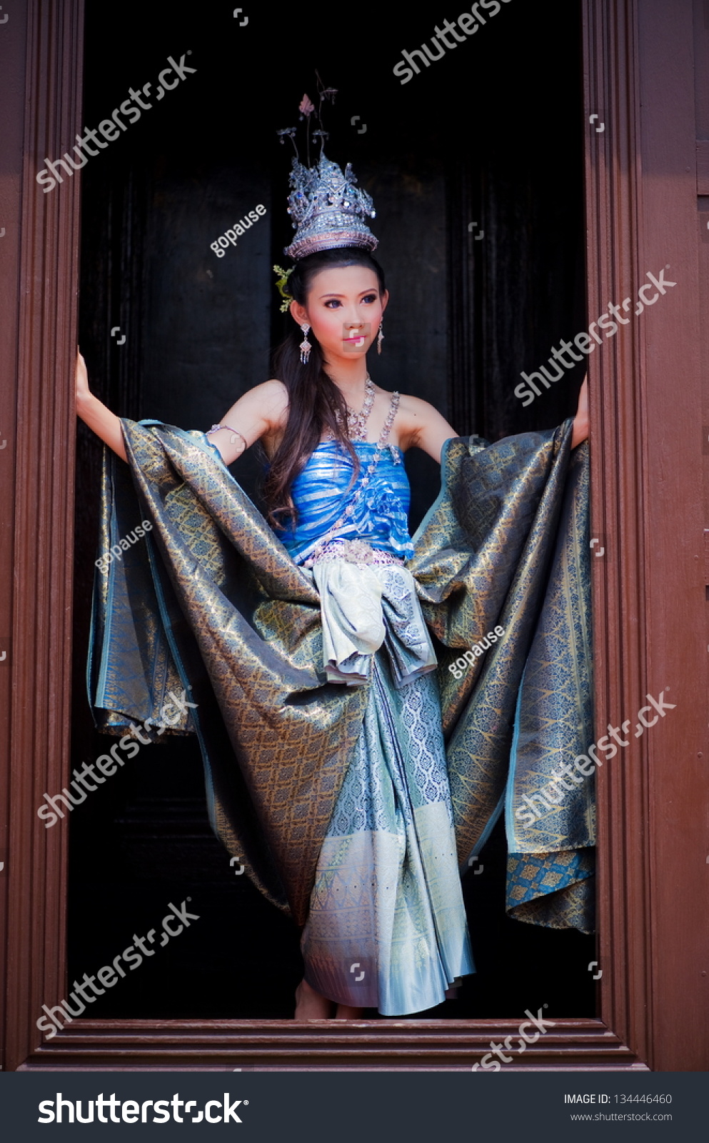 Portrait Thai Women Traditional Dress Stock Photo Edit Now