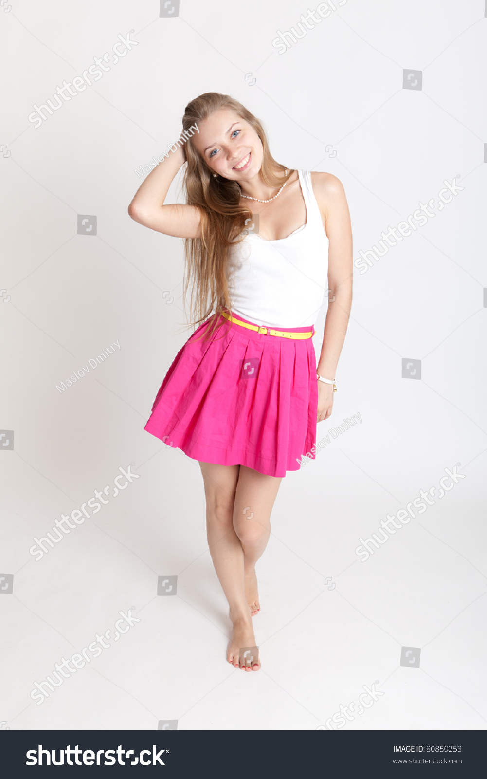 Nose In Pussy Blonde Pink Skirt