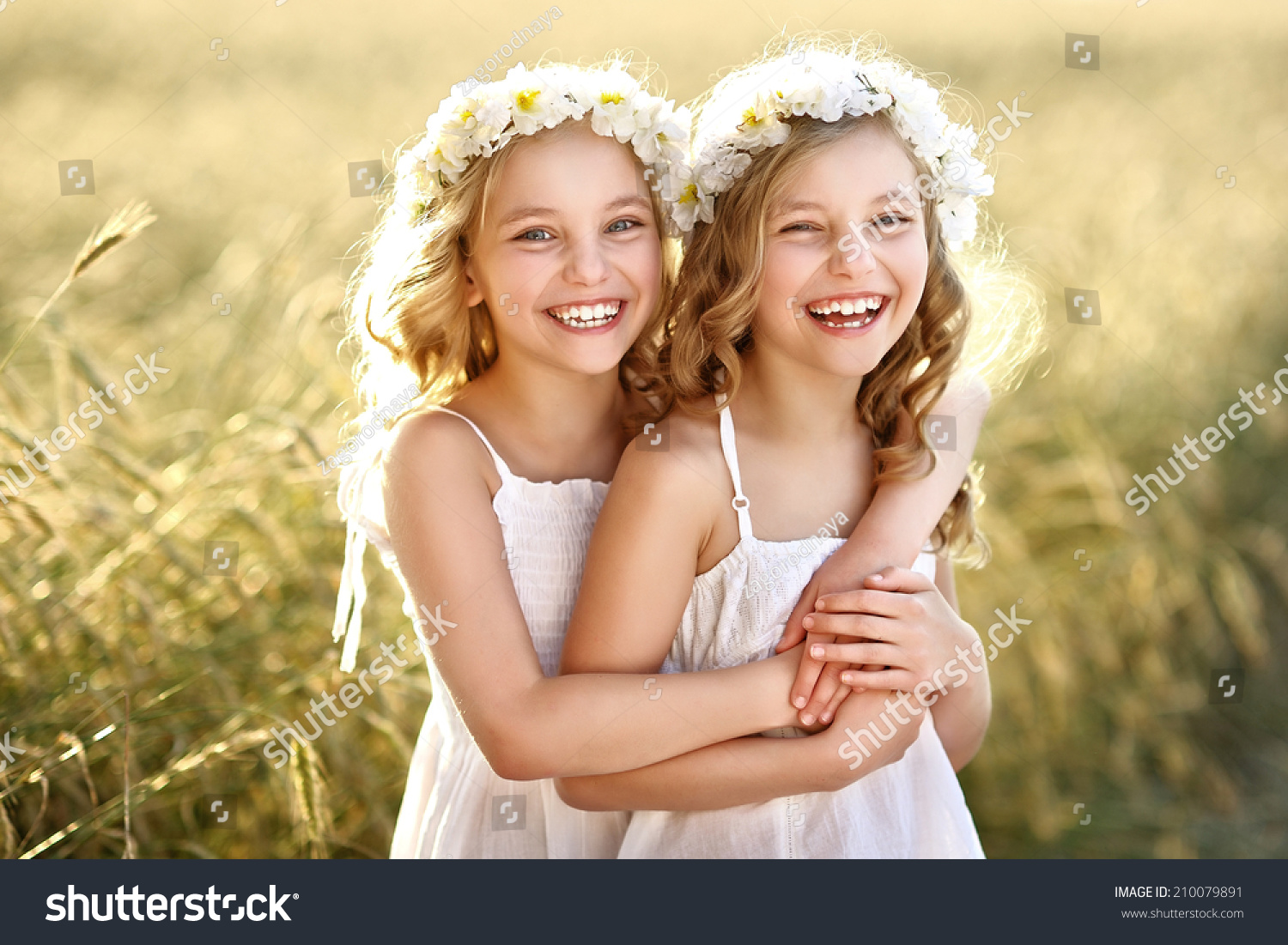 Portrait Two Little Girls Twins Stock Photo 210079891 | Shutterstock