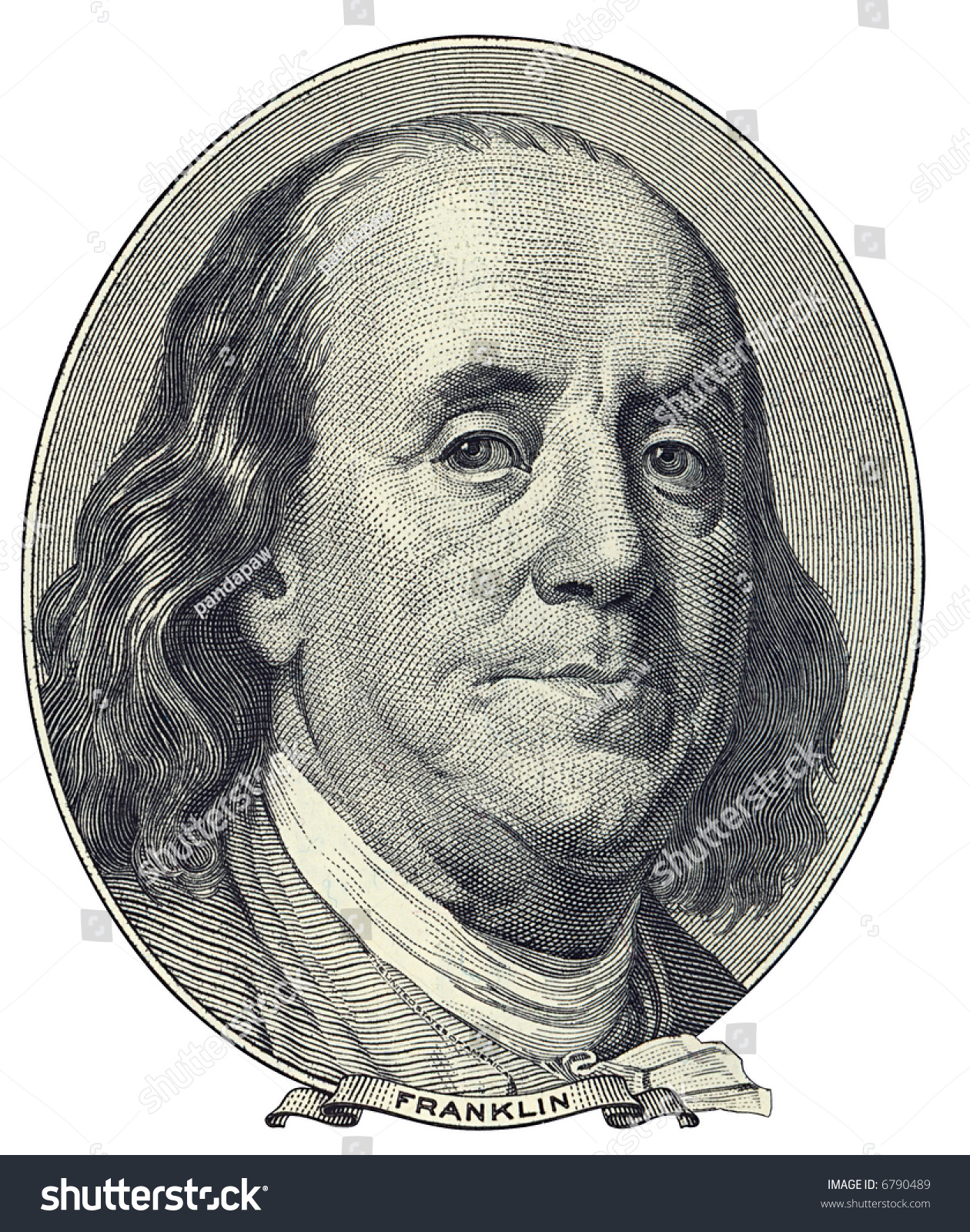 Portrait Of U.S. Statesman, Inventor, And Diplomat Benjamin Franklin As ...