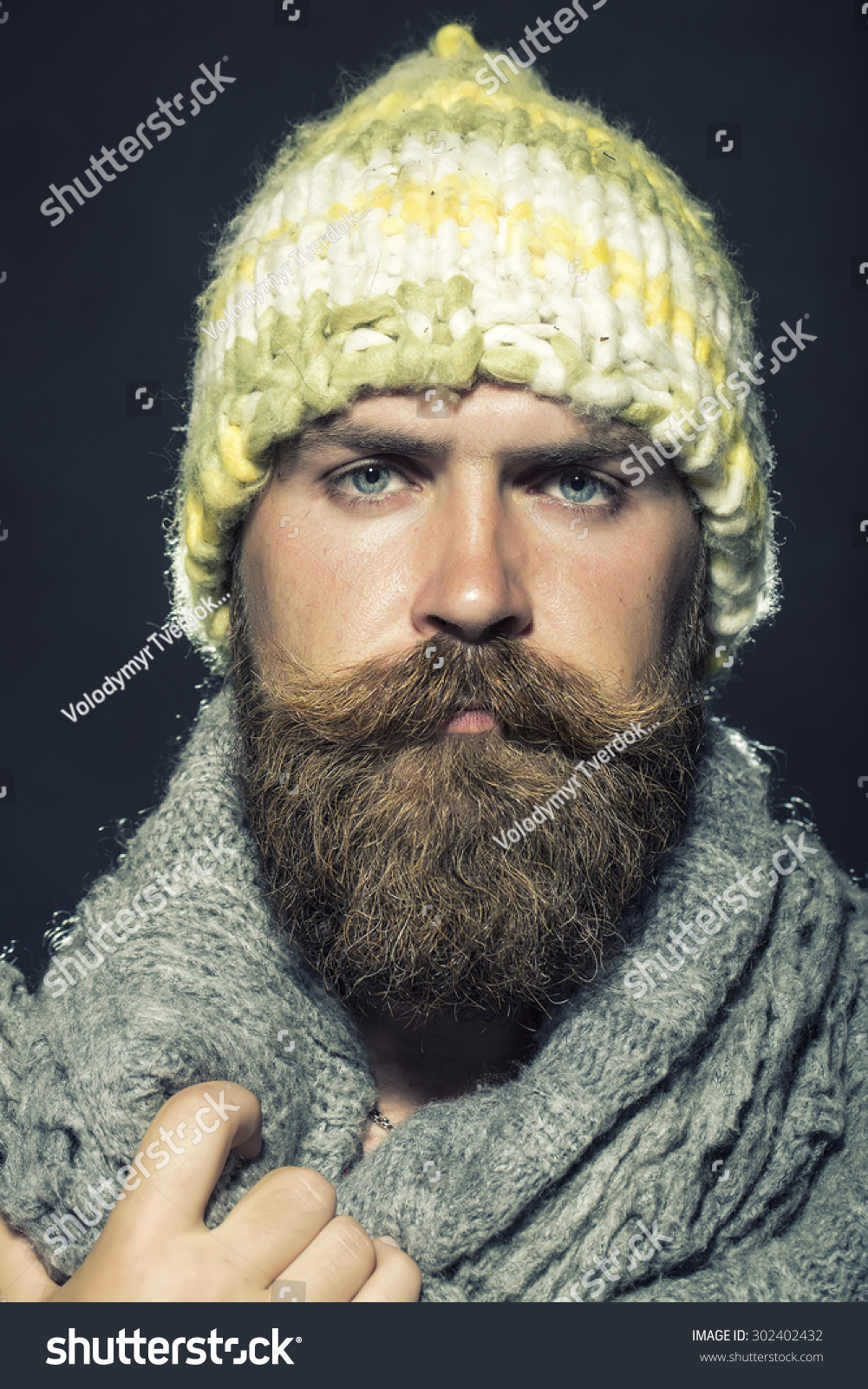 Portrait Unsocial Unshaven Hobo Man Long Stock Photo 302402432 ...