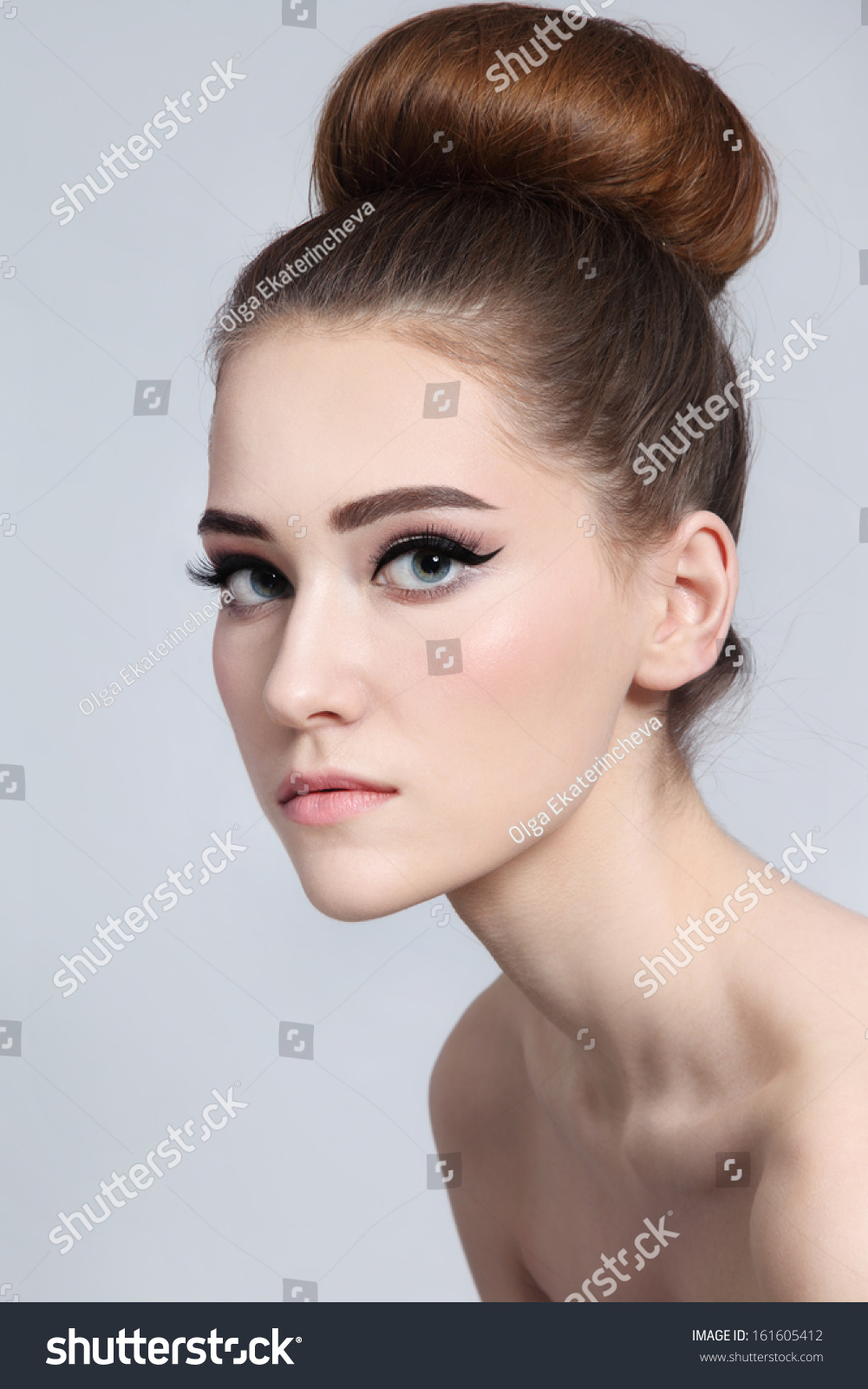 Portrait Young Beautiful Slim Girl Cat Stock Photo Edit Now