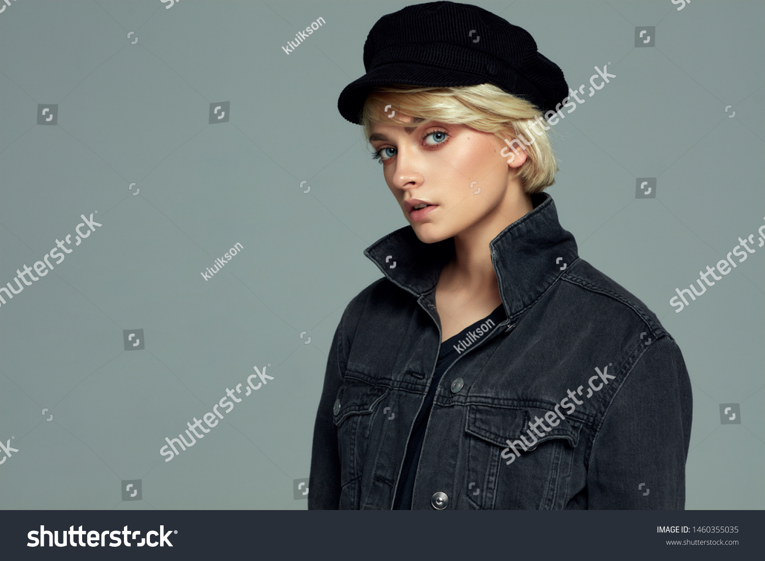 Portrait Young Blond Woman Short Hair Stock Photo Edit Now