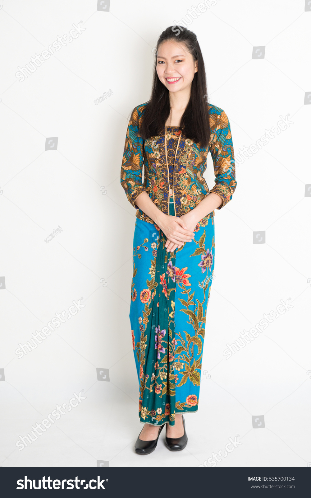 Portrait Young Southeast Asian Girl Traditional Stock 