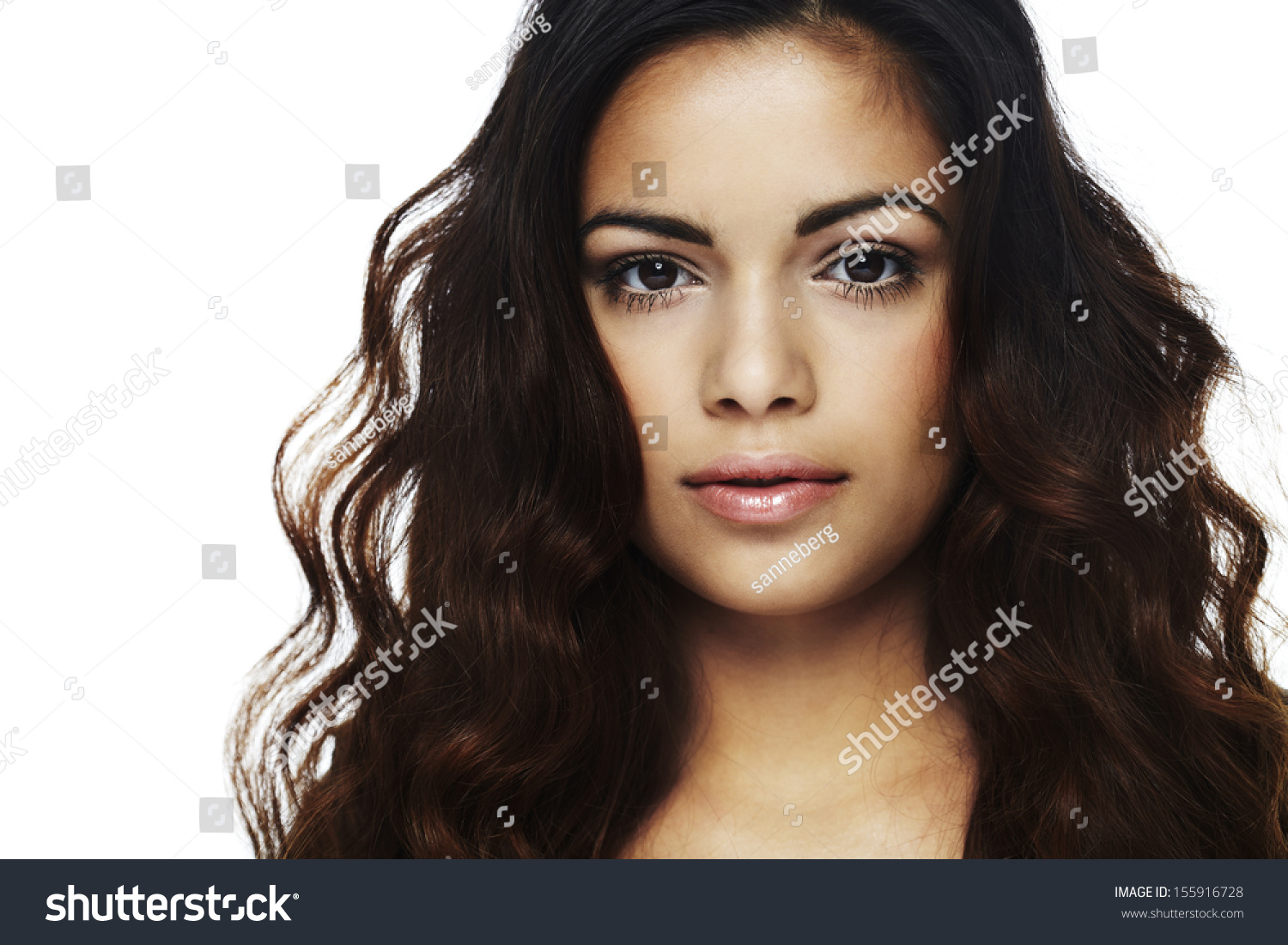 Portrait Young Woman Against White Background Stock Photo (Edit Now ...