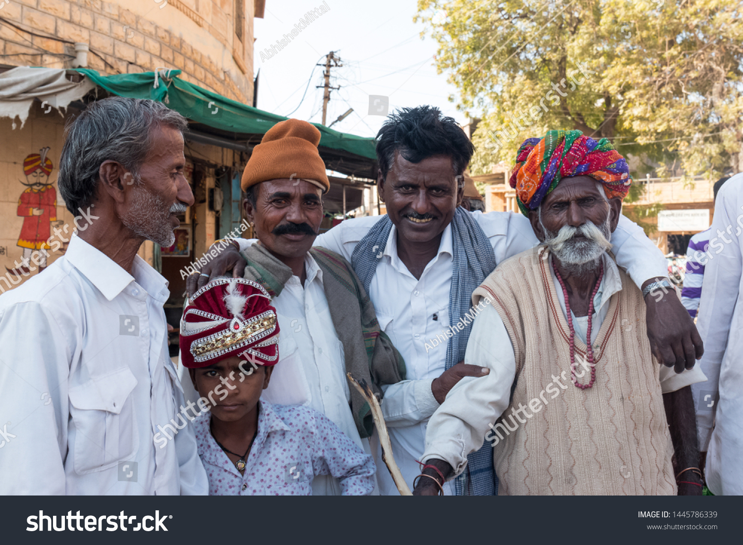 Portrait Shot Rajasthani People Traditional Attire Stock Photo ...