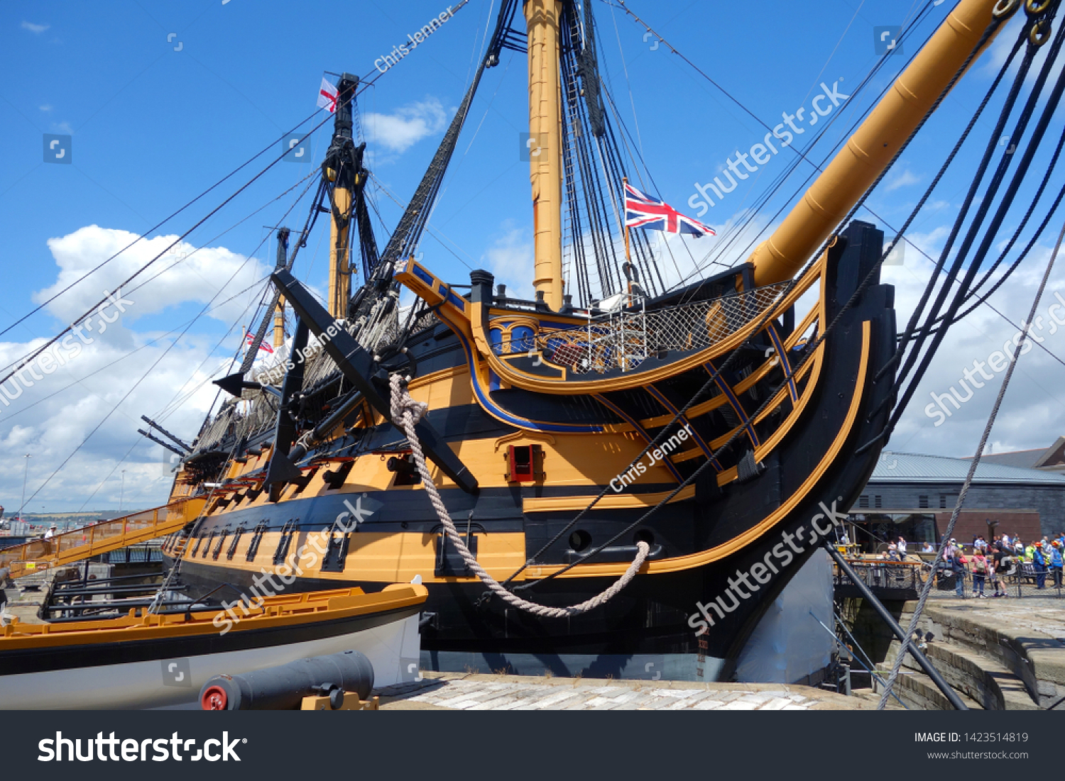 Hms Victory 1765 Images Stock Photos Vectors Shutterstock   Stock Photo Portsmouth England May Hms Victory Is A Gun Ship Of The Line Of The Royal Navy 1423514819 