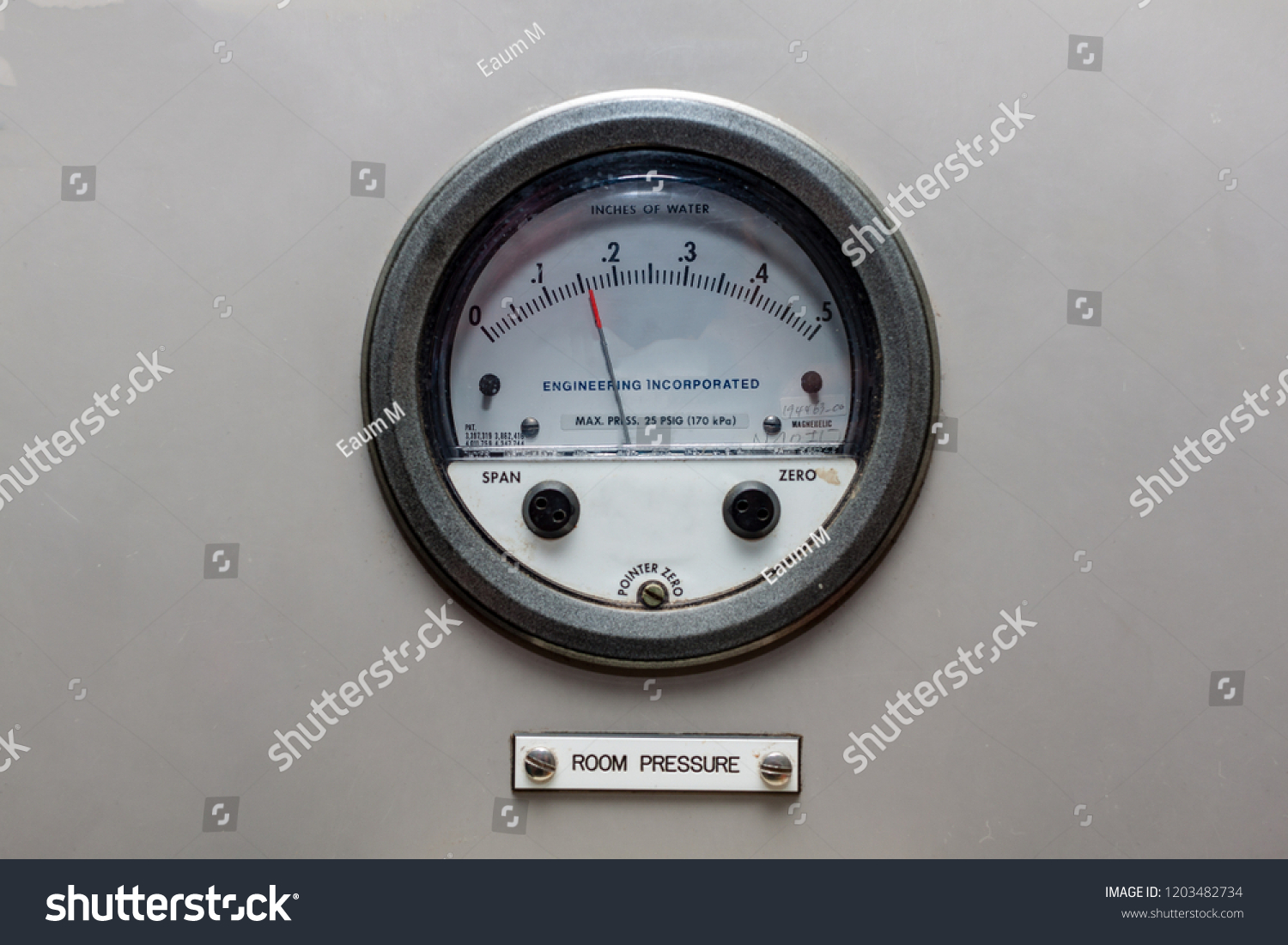 Positive Pressure Room Indicator Pressure That Stock Photo