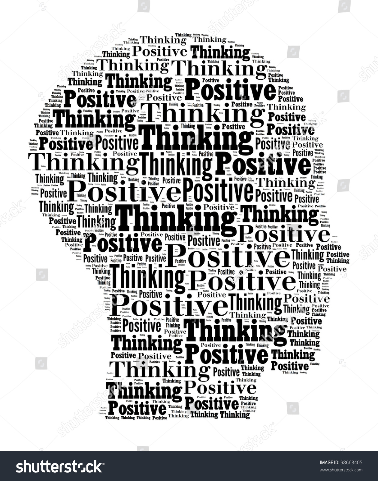 Positive Thinking Info-Text Graphics And Arrangement Word Clouds In ...