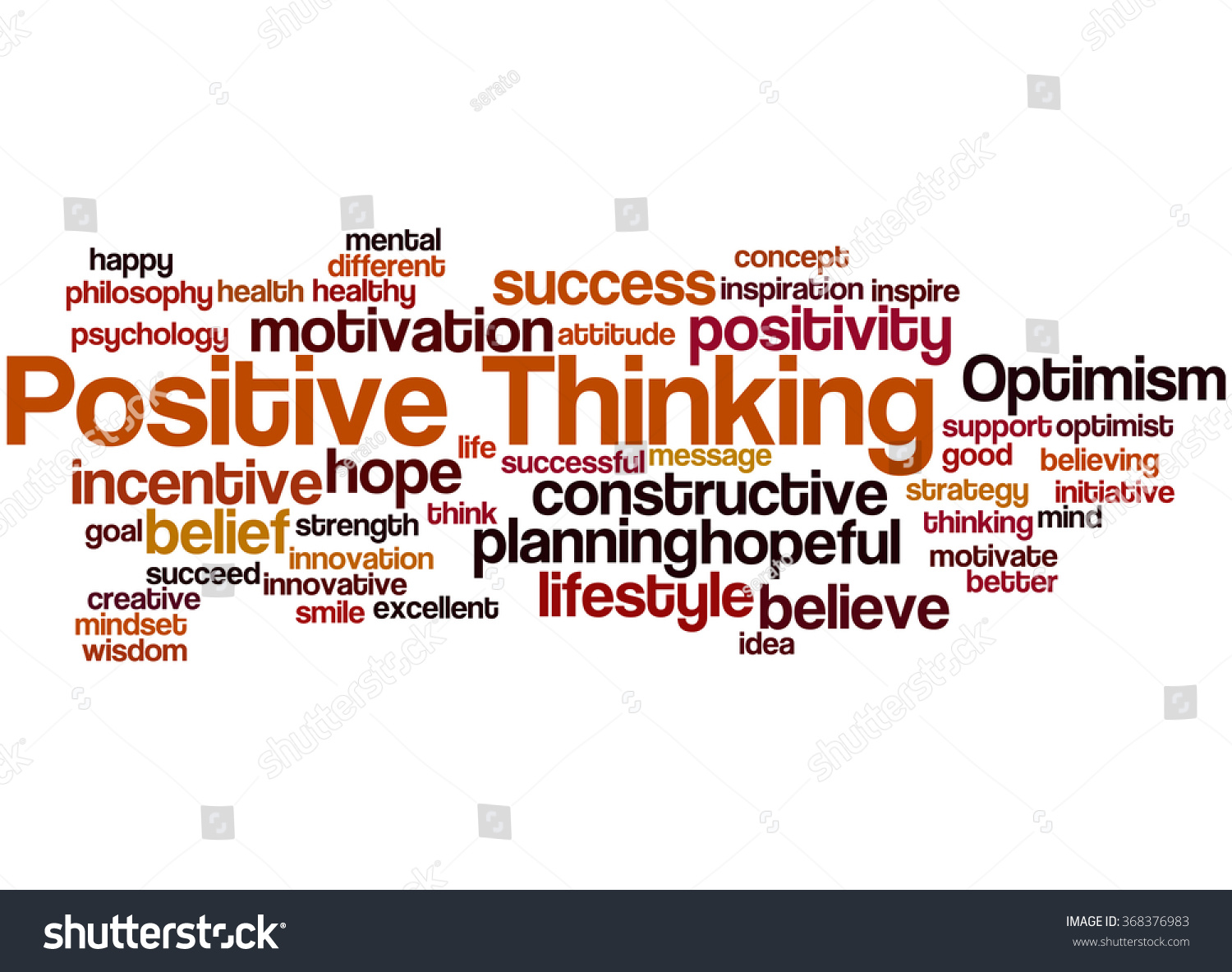 Positive Thinking Word Cloud Concept On Stock Illustration 368376983 ...