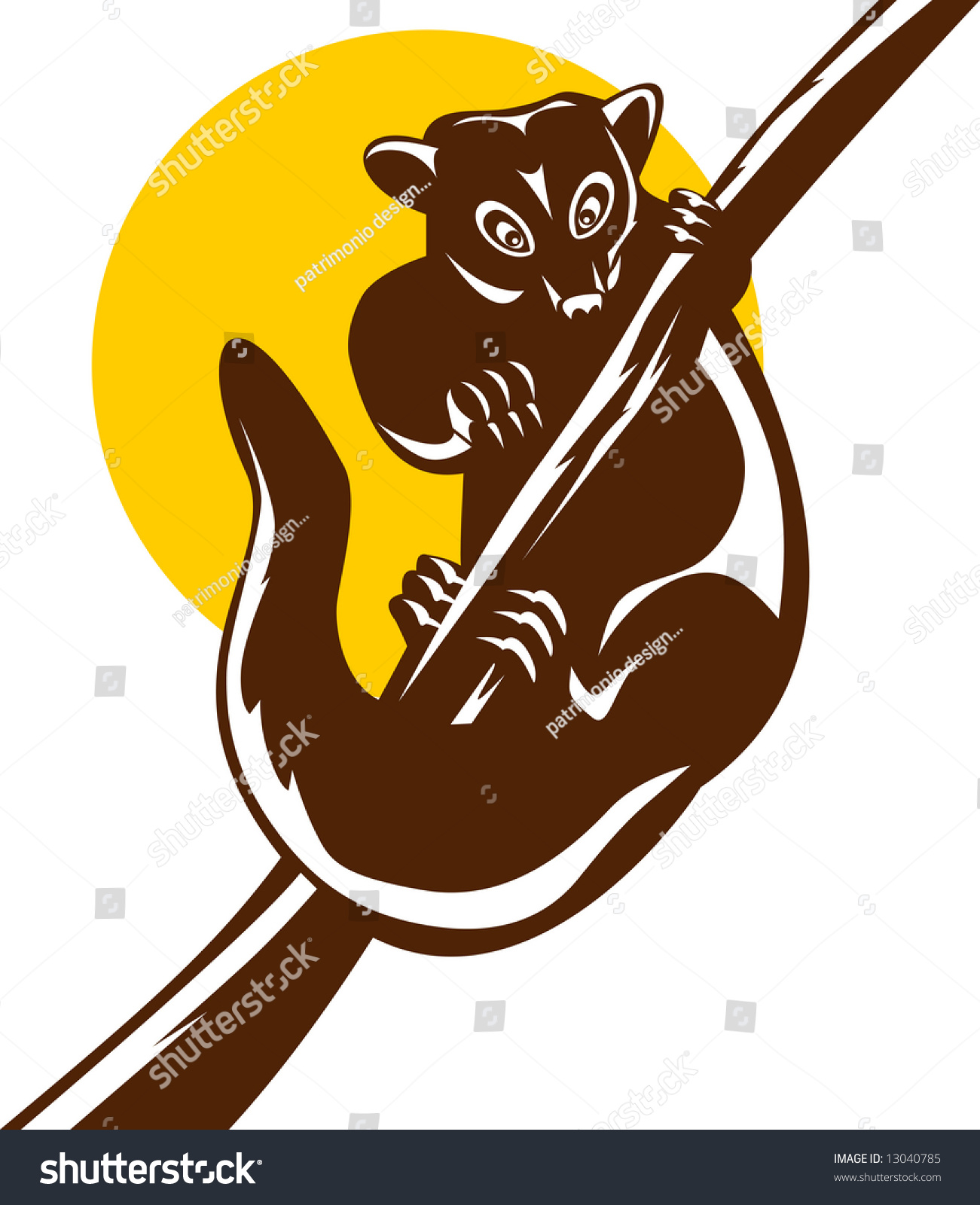 Possum Hanging On Tree Branch Moon Stock Illustration 13040785 ...