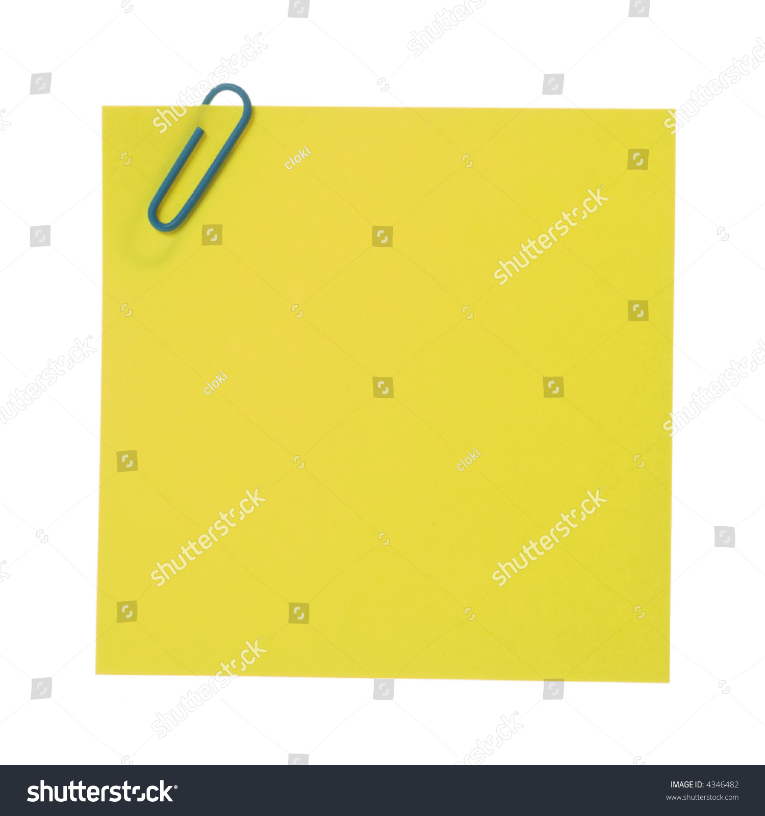 Post-It Note & Clip. Isolated [With Clipping Path] Stock Photo 4346482 ...