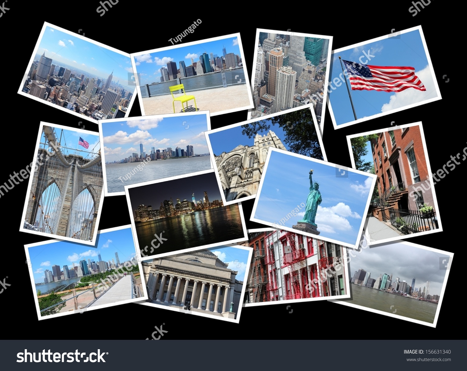 Postcard Collage New York City Usa Stock Photo Edit Now 156631340