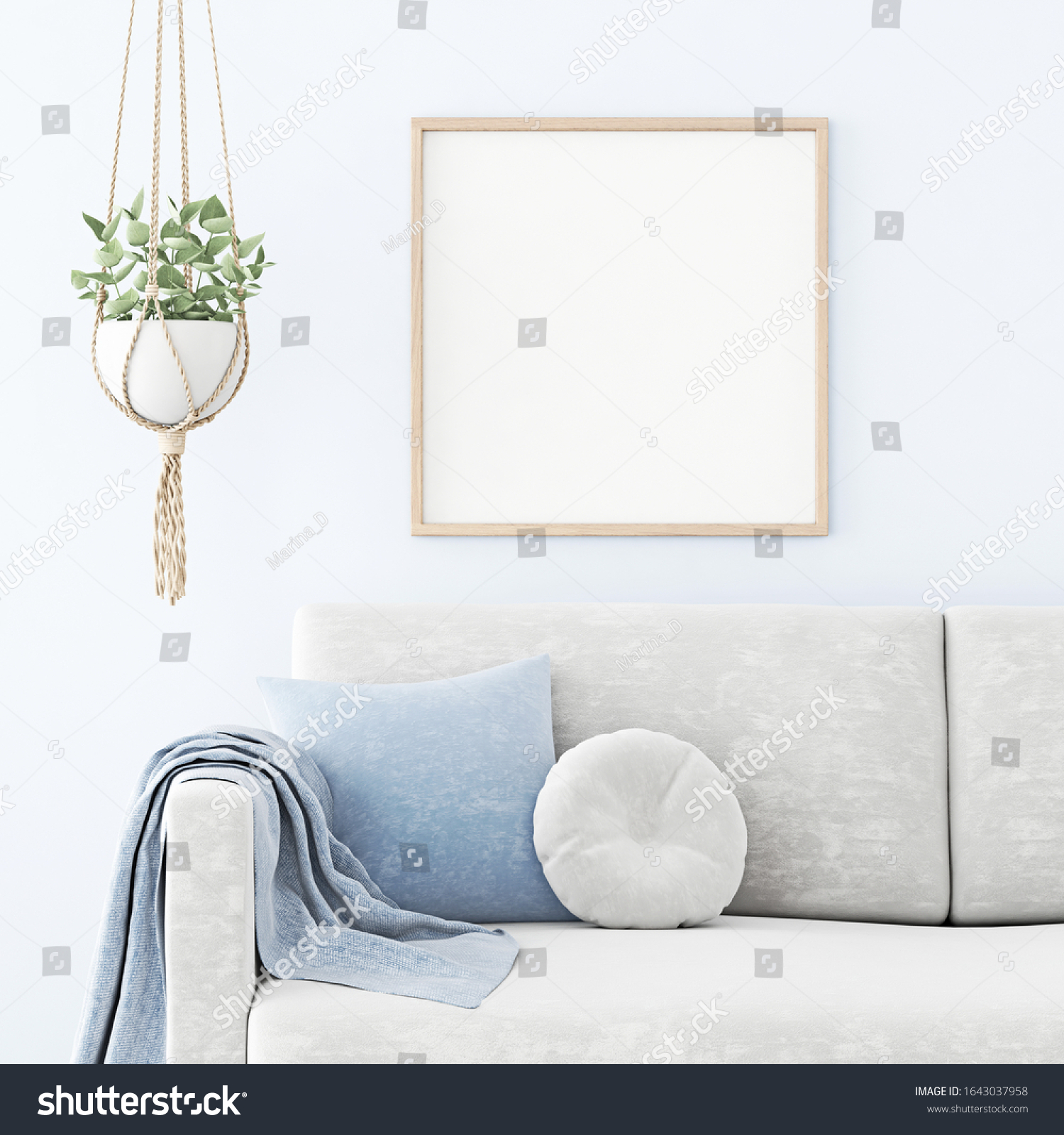 Download Poster Mockup Square Wooden Frame Hanging Stock Illustration 1643037958 PSD Mockup Templates