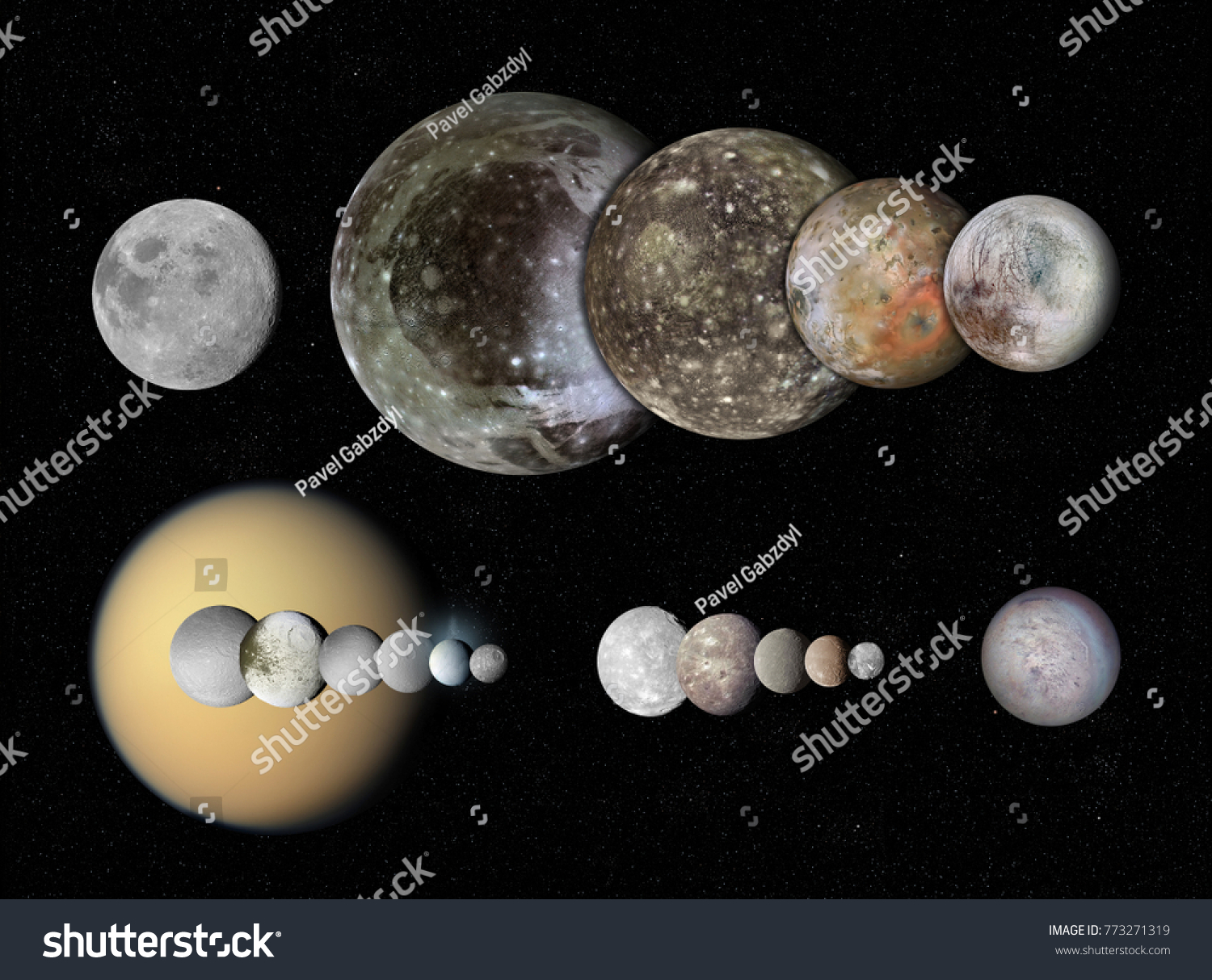 Poster All Realistic Big Moons Solar Stock Illustration