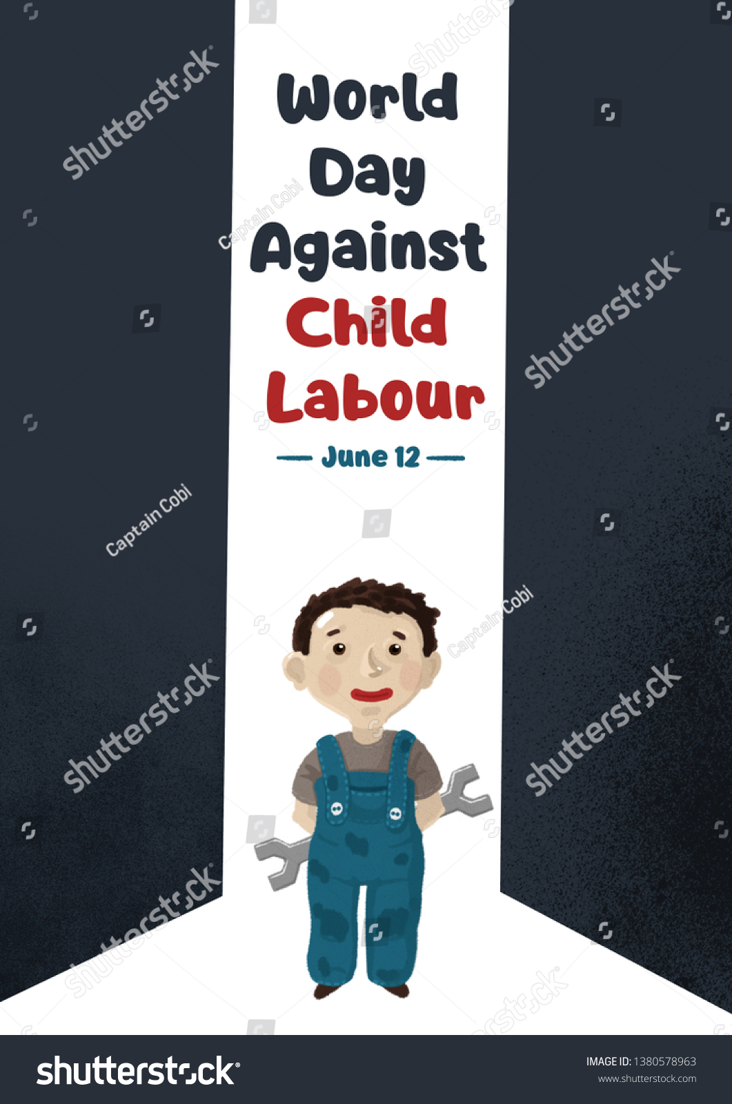 world child labour day poster with slogan