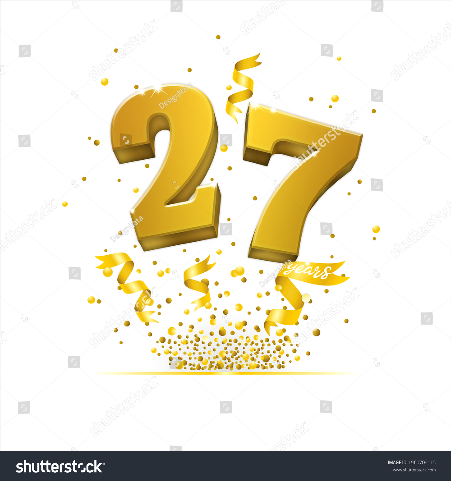 Poster Template Celebrating 27 Anniversary Event Stock Illustration ...