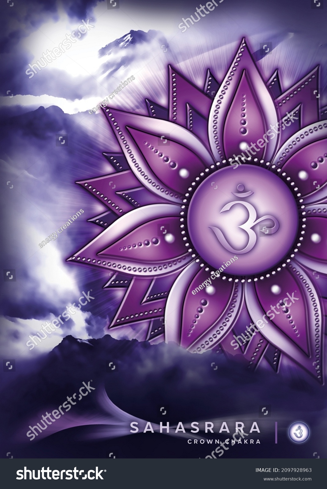 Poster Wallpaper Crown Chakra Symbol Sahasrara Stock Illustration