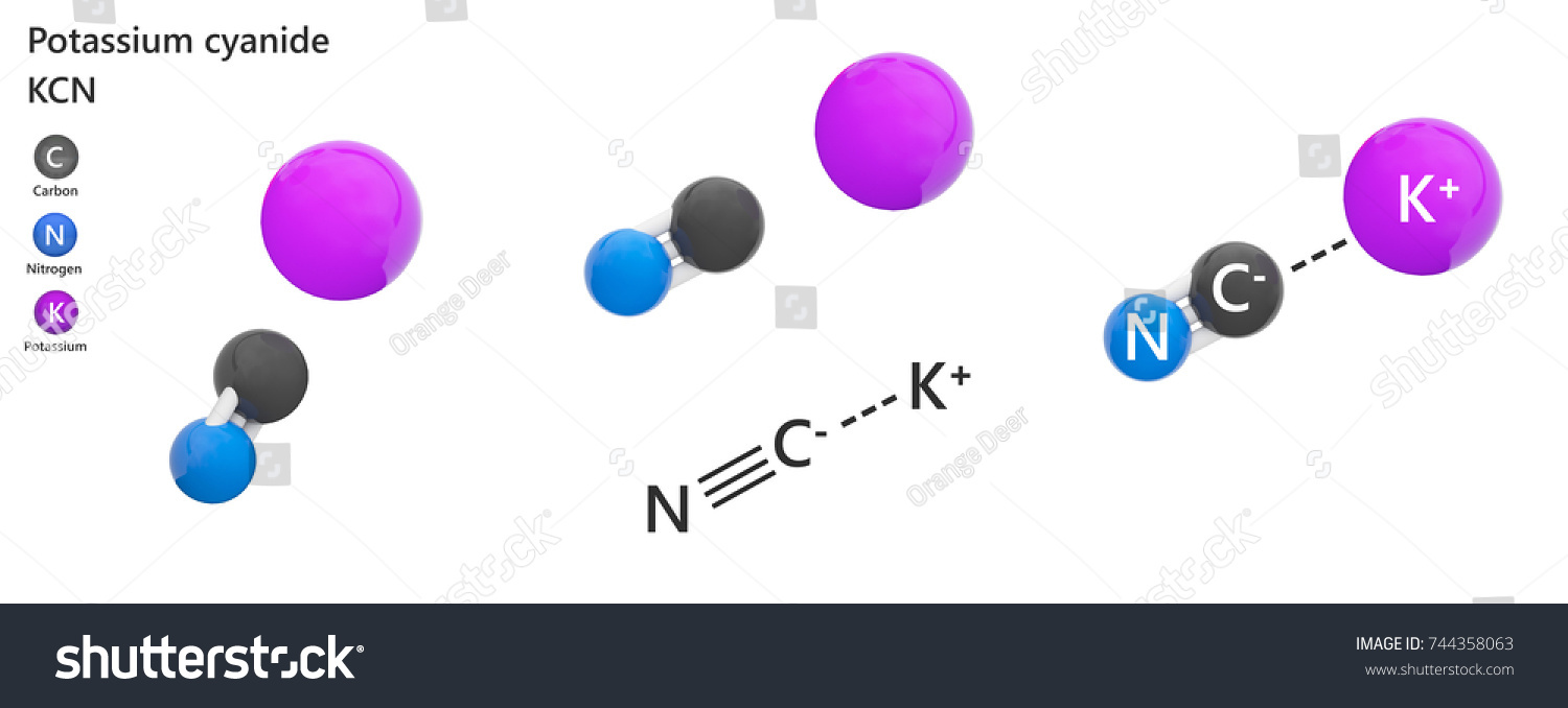 Potassium Cyanide Compound Formula Kcn Ckn Stock Illustration