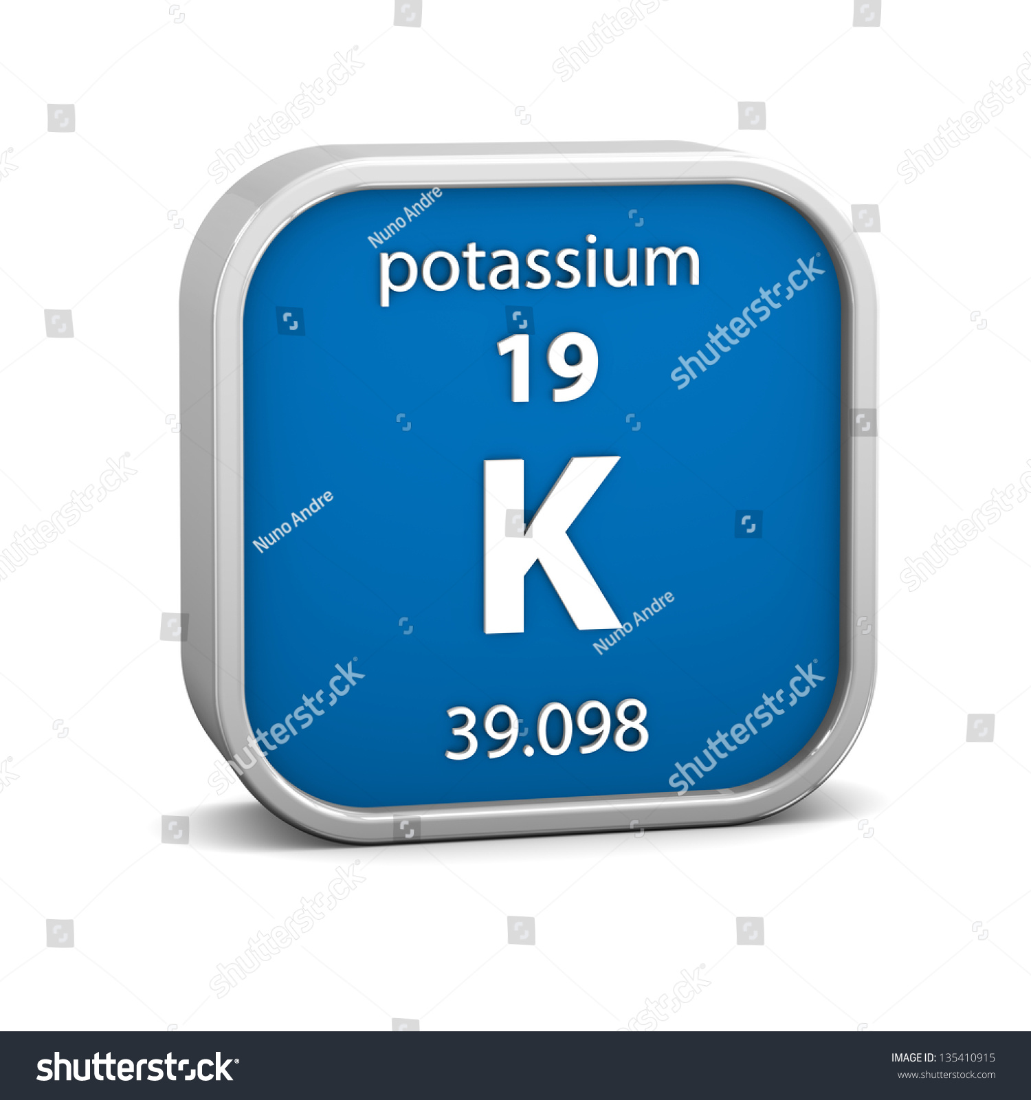 Potassium Material On The Periodic Table. Part Of A Series. Stock Photo ...