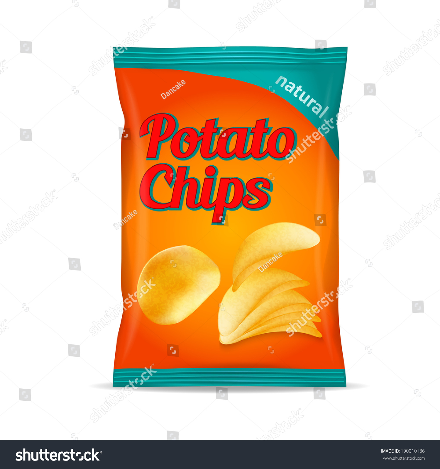 Potato Chips Bag Isolated On White Stock Photo 190010186 : Shutterstock