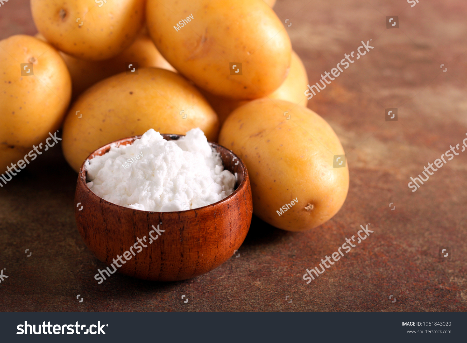 Potato Starch Images Stock Photos Vectors Shutterstock   Stock Photo Potato Starch Powder In A Bowl With Raw Potatoes 1961843020 