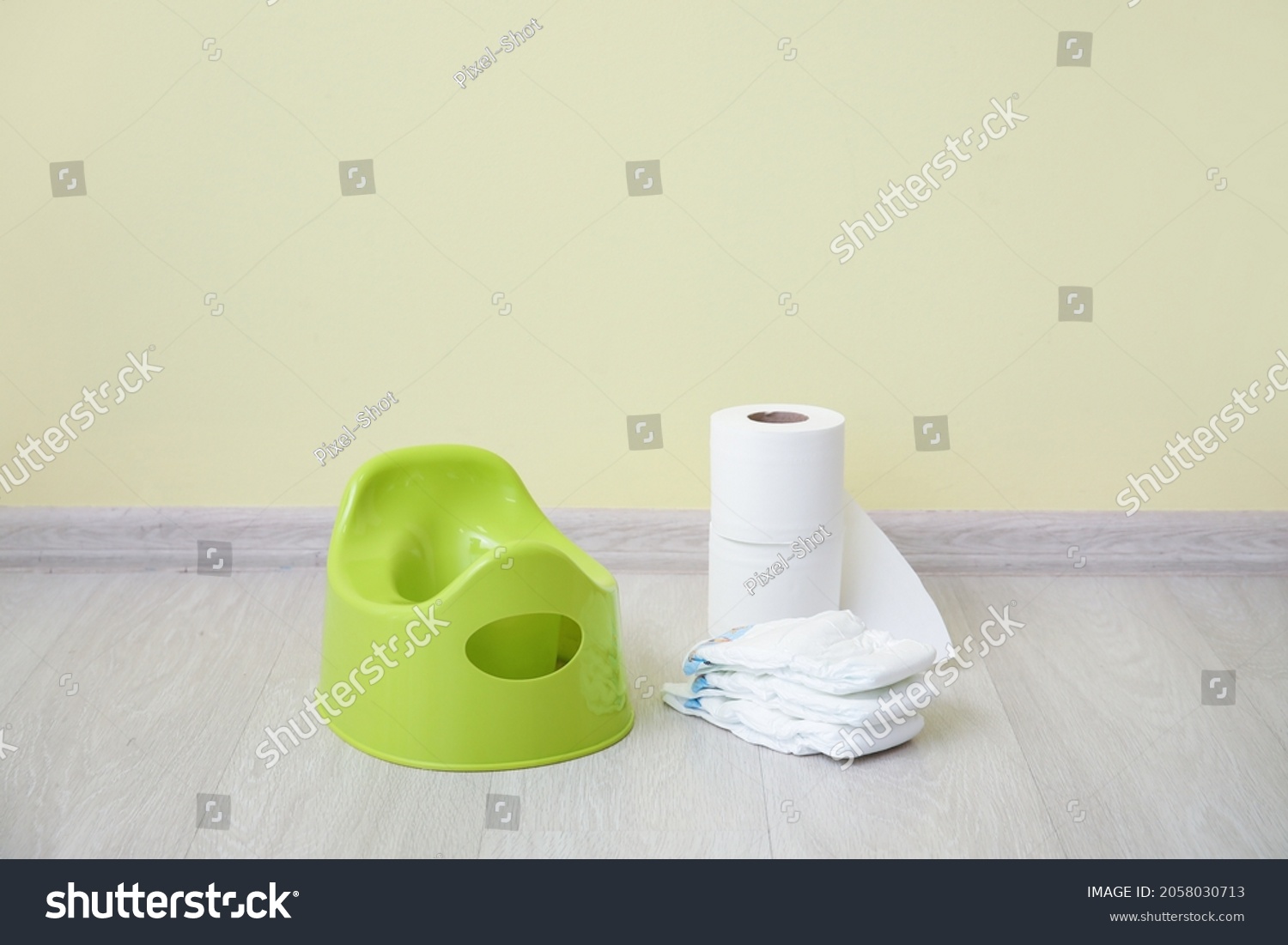 Potty Diapers Toilet Paper Rolls On Stock Photo 2058030713 Shutterstock