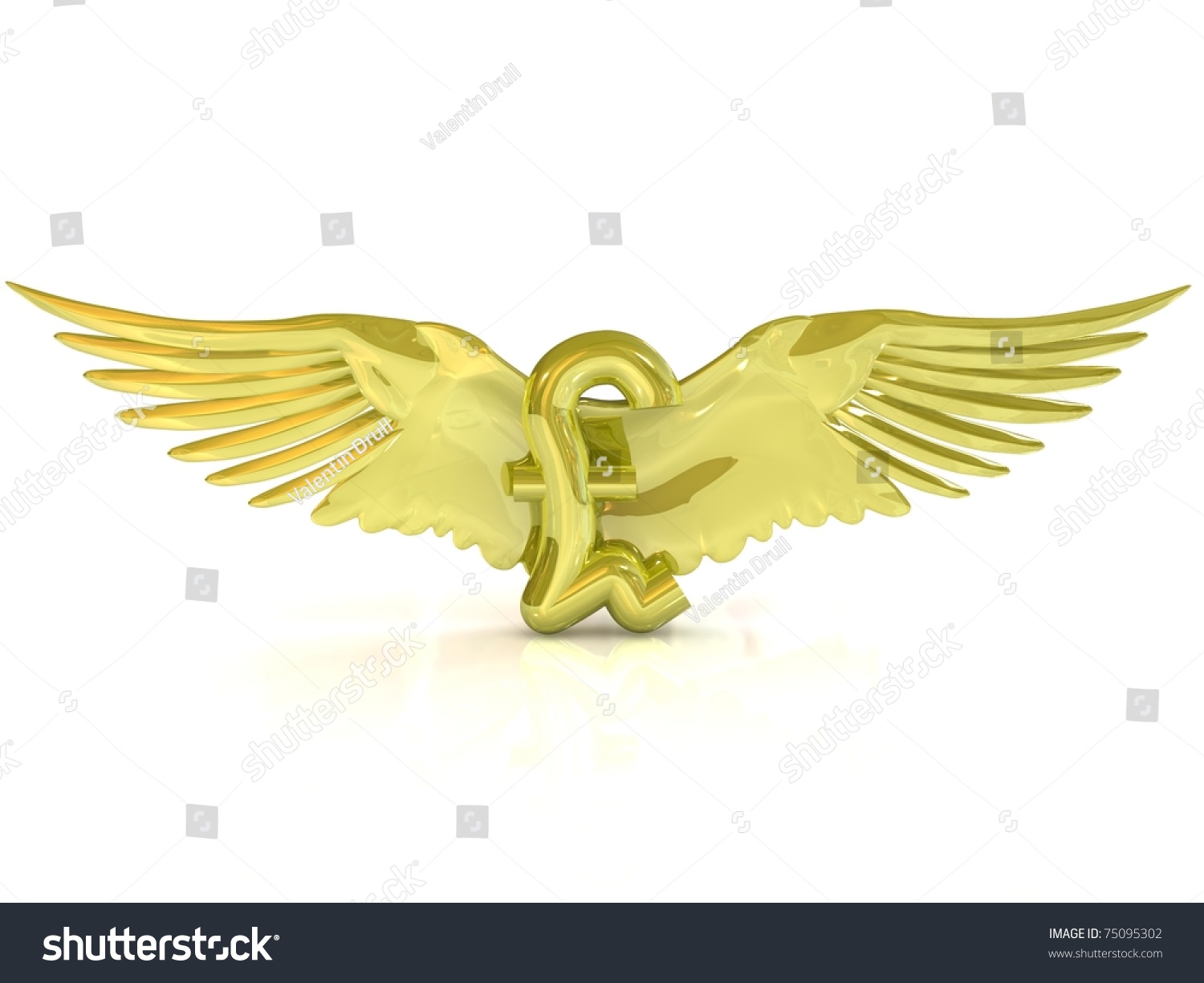 Pound Symbol Wings Stock Illustration 75095302 