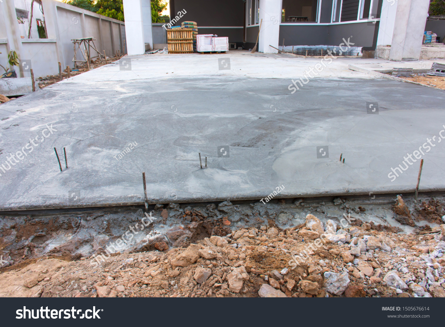 Pour Cement Ground Floor Garage House Stock Photo Edit Now