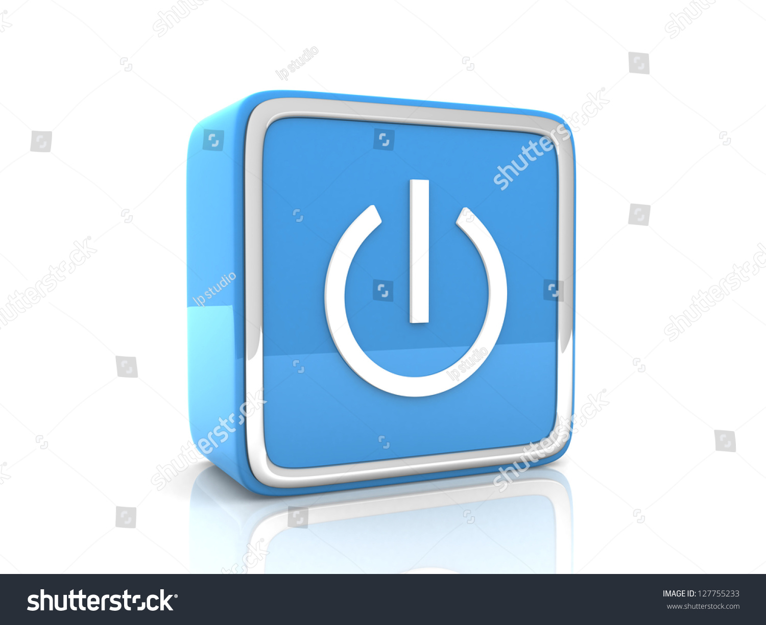 Power Button Render Illustration Stock Illustration 127755233