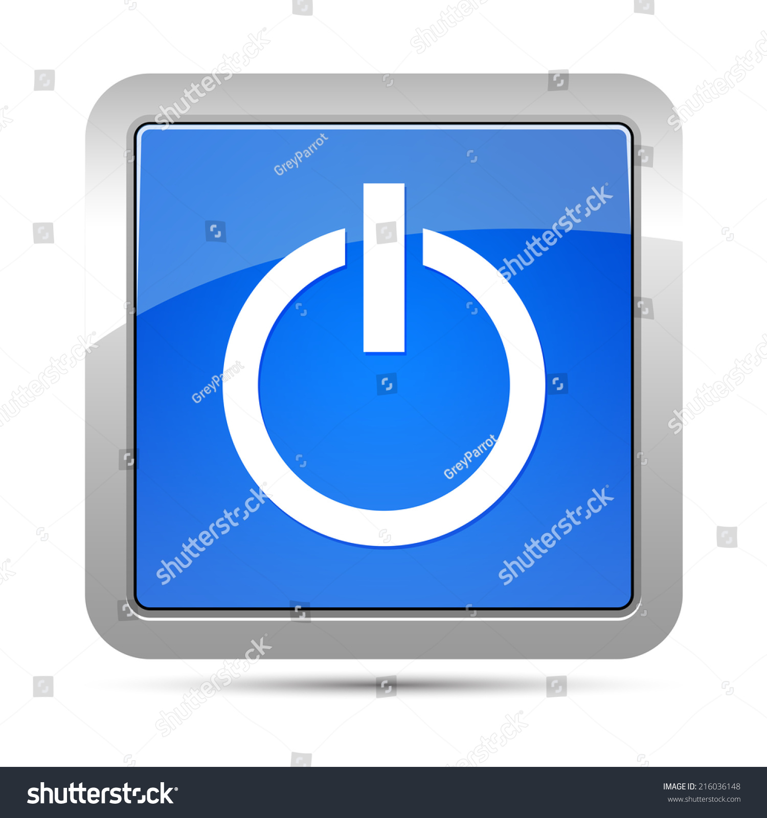 Power Icon Blue Square Button Stock Illustration 216036148 | Shutterstock