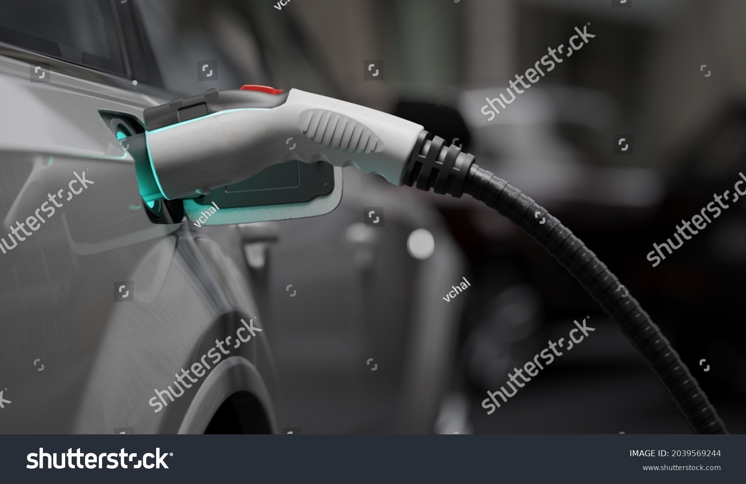 Power Supply Connected Electric Vehicle Charging Stock Illustration ...