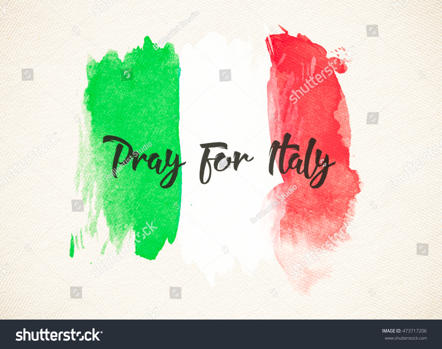 Pray Italy Word Hand Hold Together Stock Illustration 473717206 ...