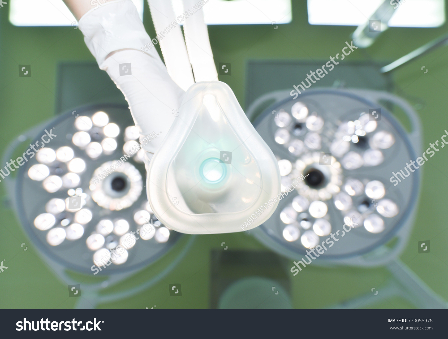 Pre Oxygenation Inhalation Anesthetic Station Operating Stock Photo