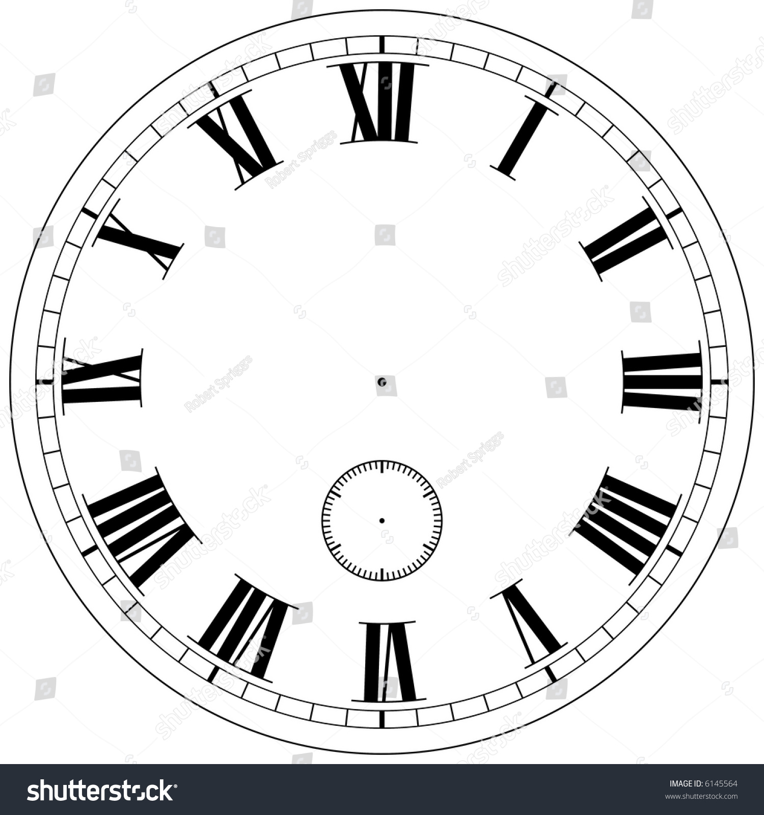 Precision Clock Face Template Isolated On White Stock Photo 6145564 ...