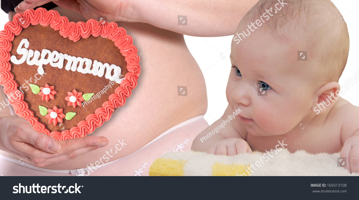 Pregnant Woman Baby Gingerbread Heart German Stock Photo Edit Now 169313108