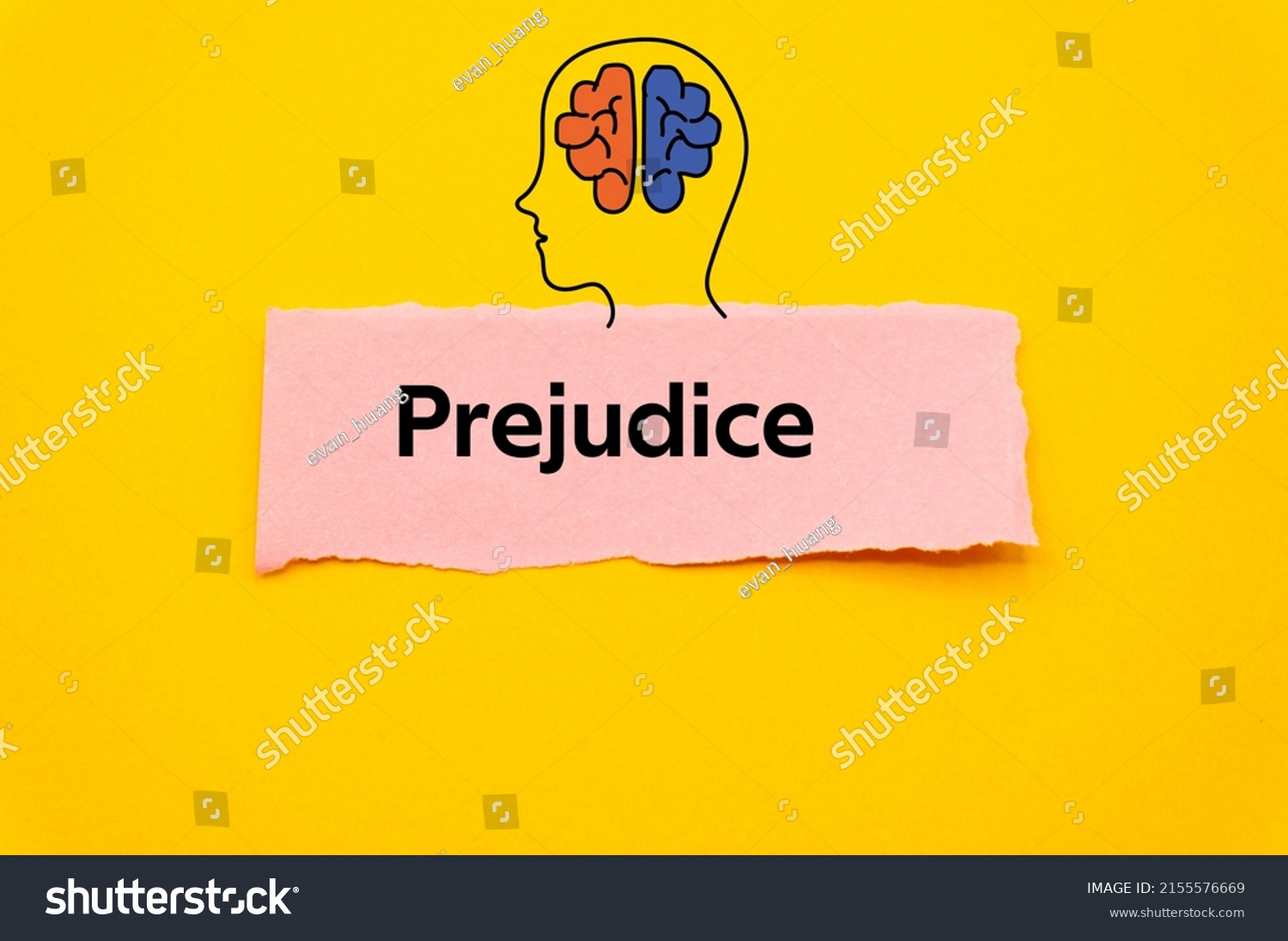 Prejudice Word Written On Slip Colored Stock Photo 2155576669 ...