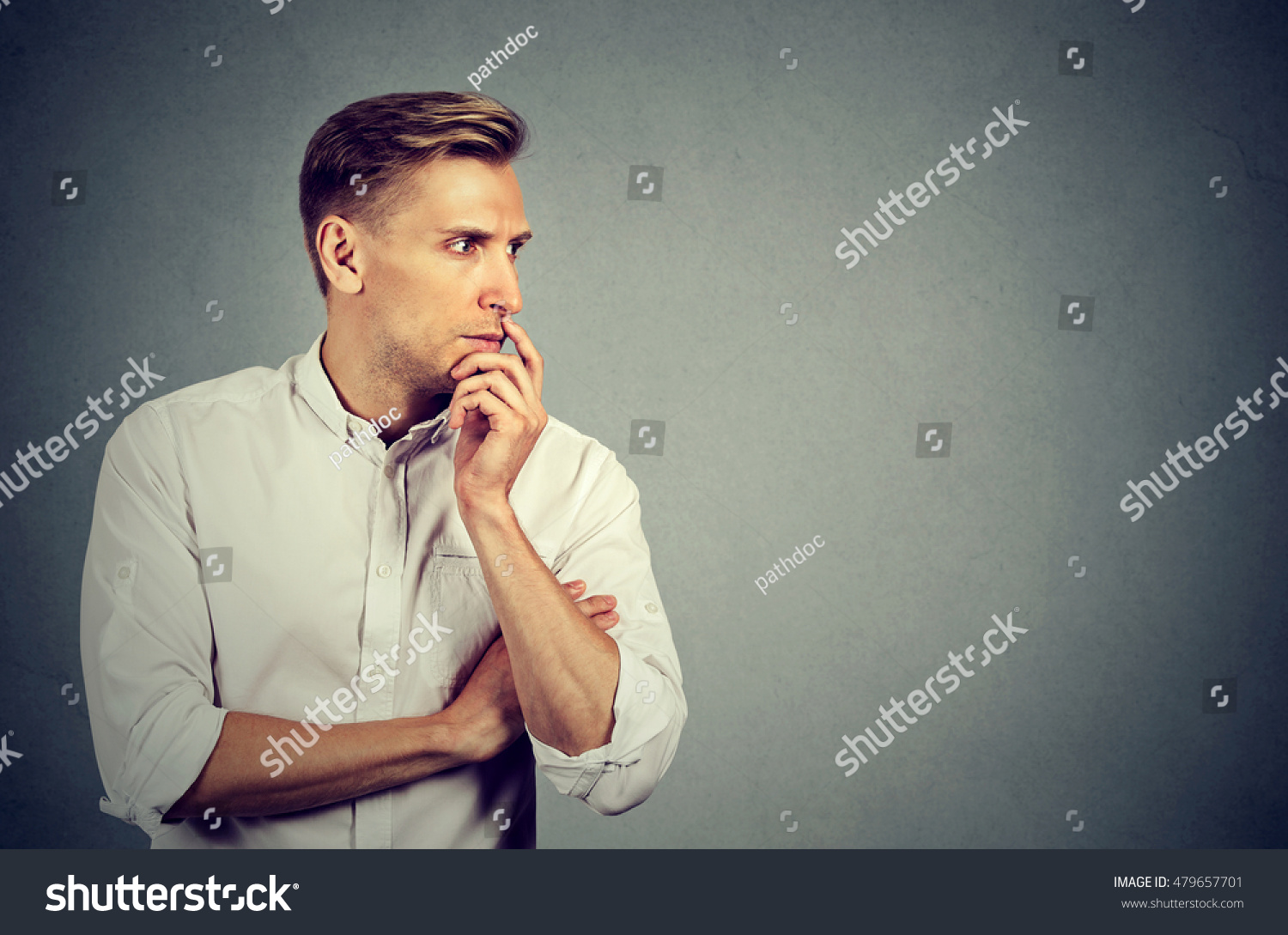 Preoccupied Anxious Young Man Stock Photo 479657701 : Shutterstock