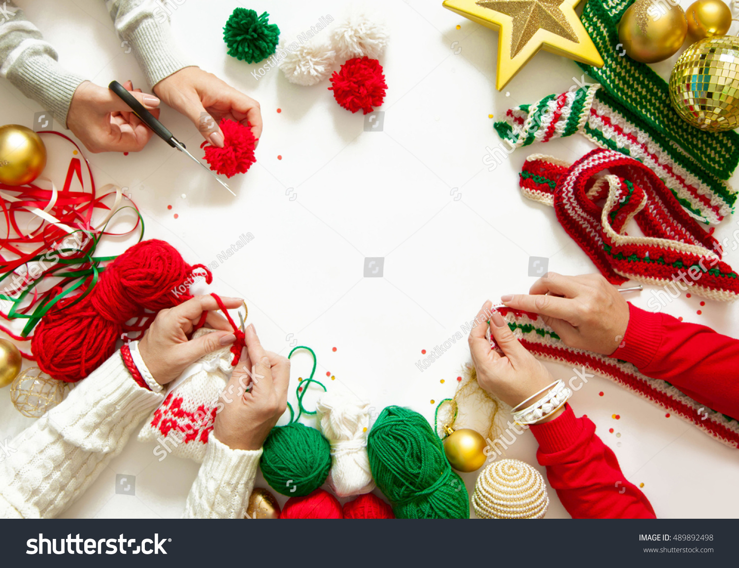 Download Preparing Christmas Christmas Crafts Knitting Patterns Stock Photo Edit Now 489892498 PSD Mockup Templates