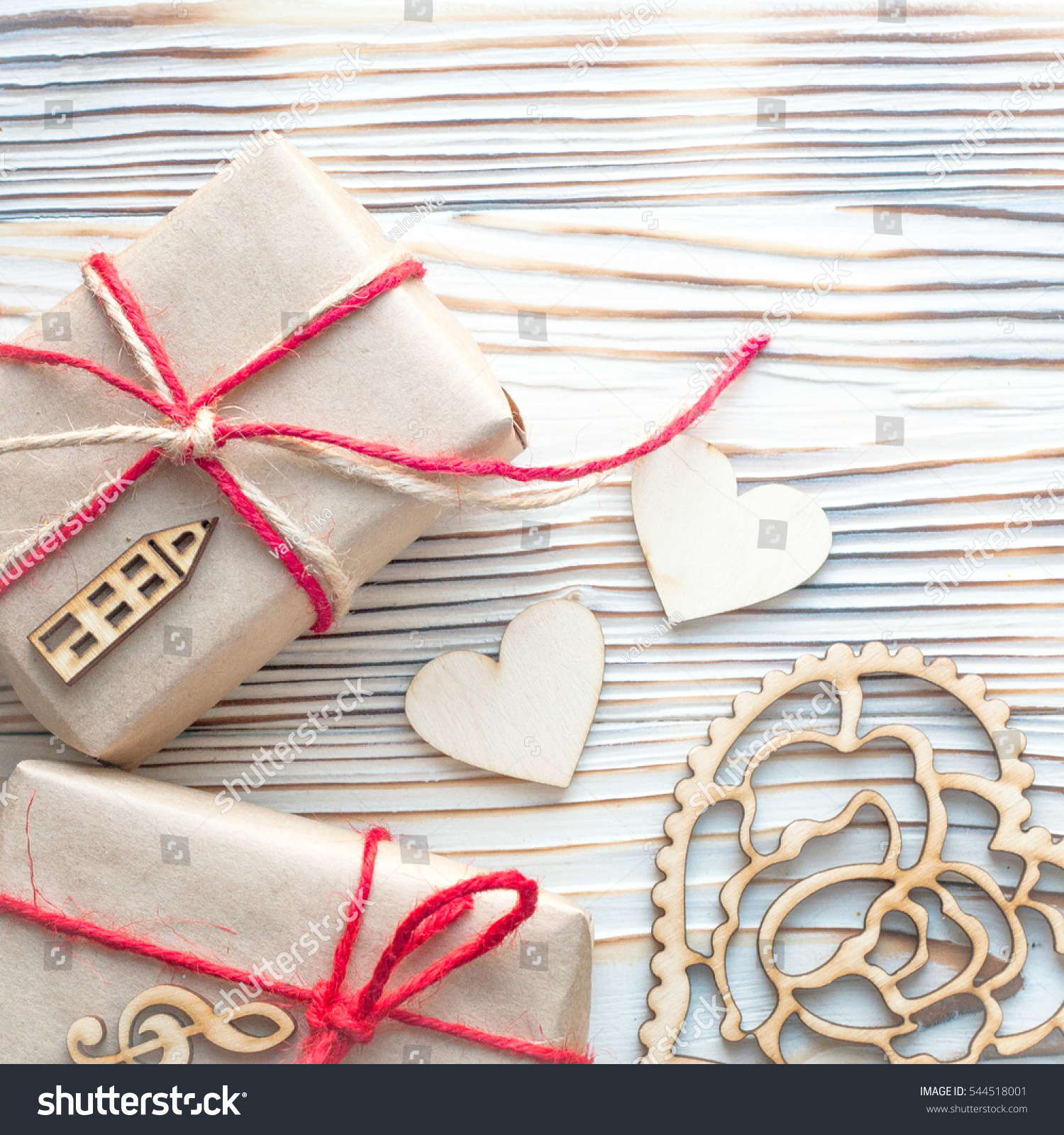 present apartment house white hearts love stock photo (edit