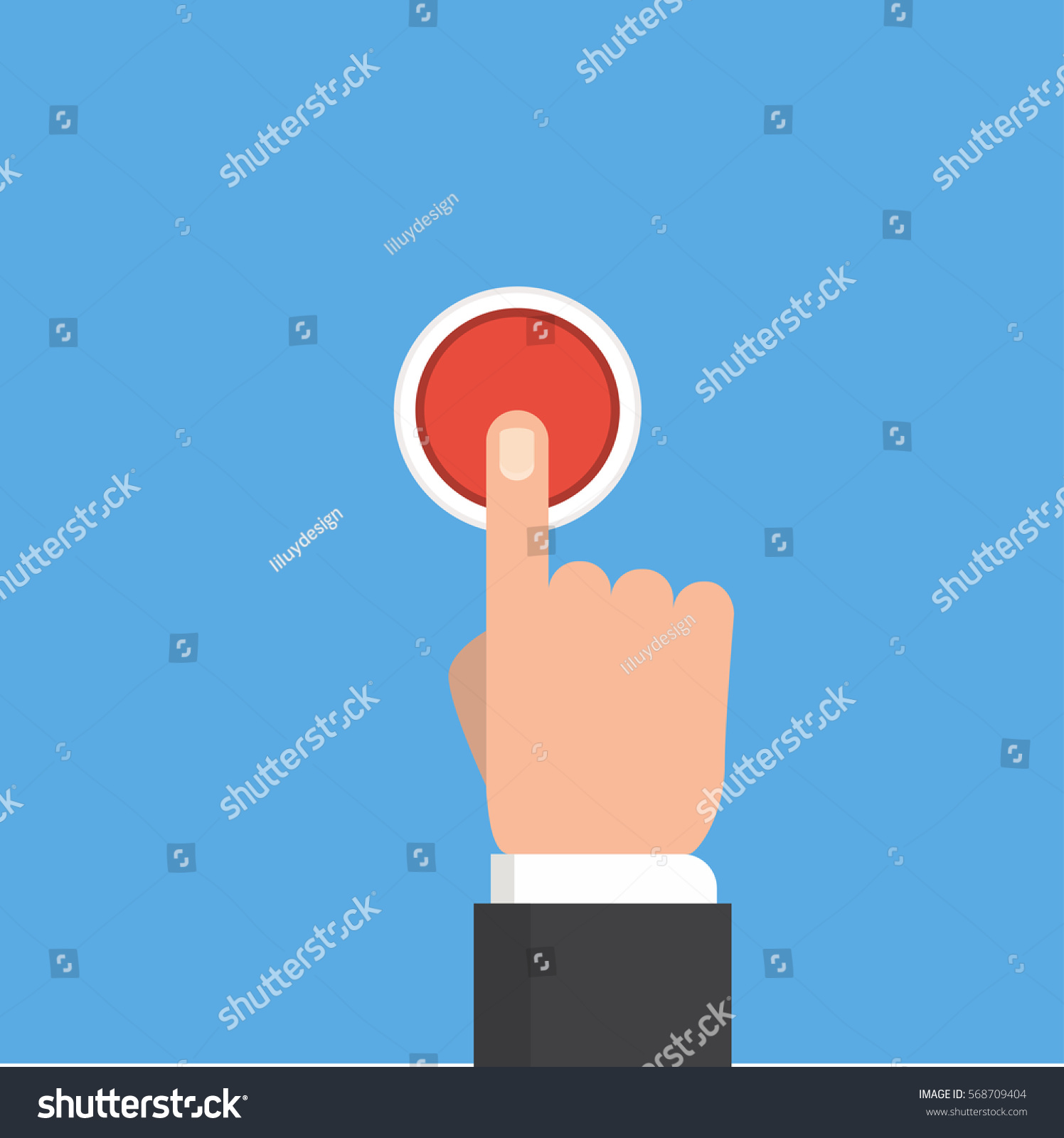 Pressing Button Illustration Button Concept Stock Illustration ...