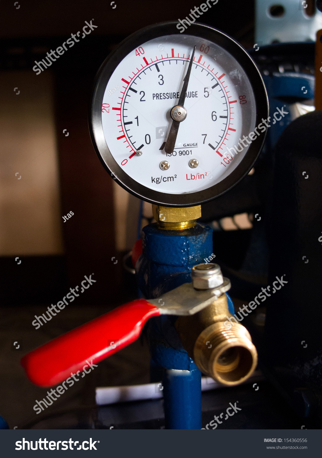 Pressure Gauge And Air Controller Tap. Stock Photo 154360556 : Shutterstock