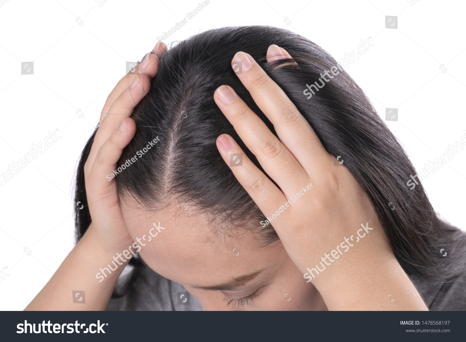 Pretty Asian Women Itchingscratch About Problem Stock Photo Edit