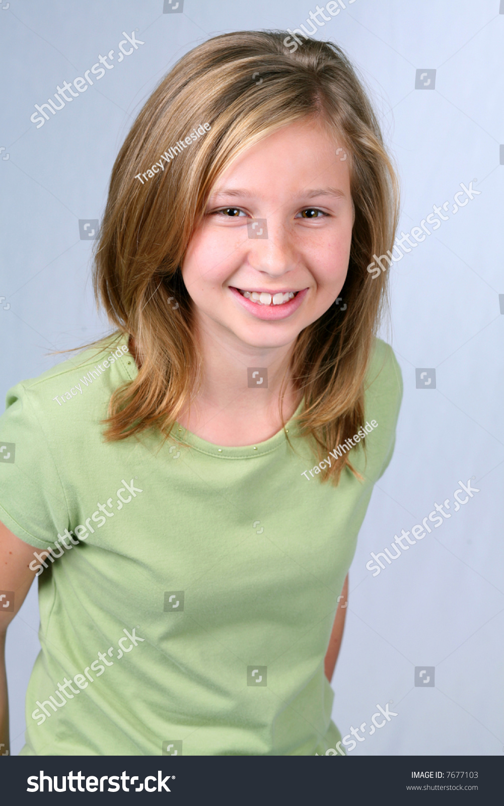 Pretty Blond Young Girl With Beautiful Skin Stock Photo 7677103 ...