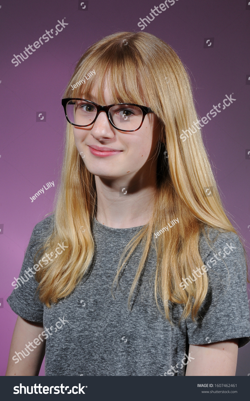 cute blonde teen glasses