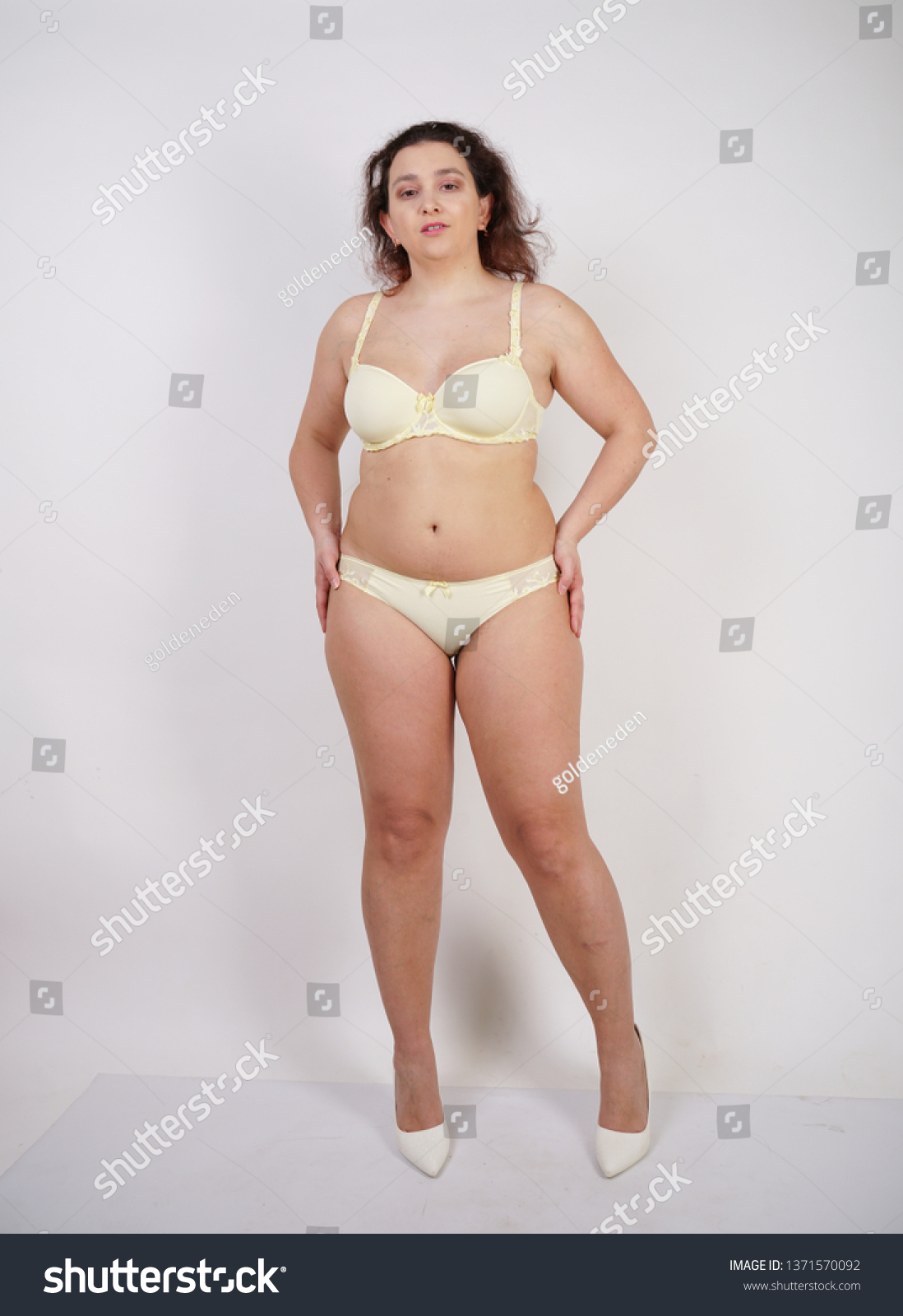 chubby girl in lingerie