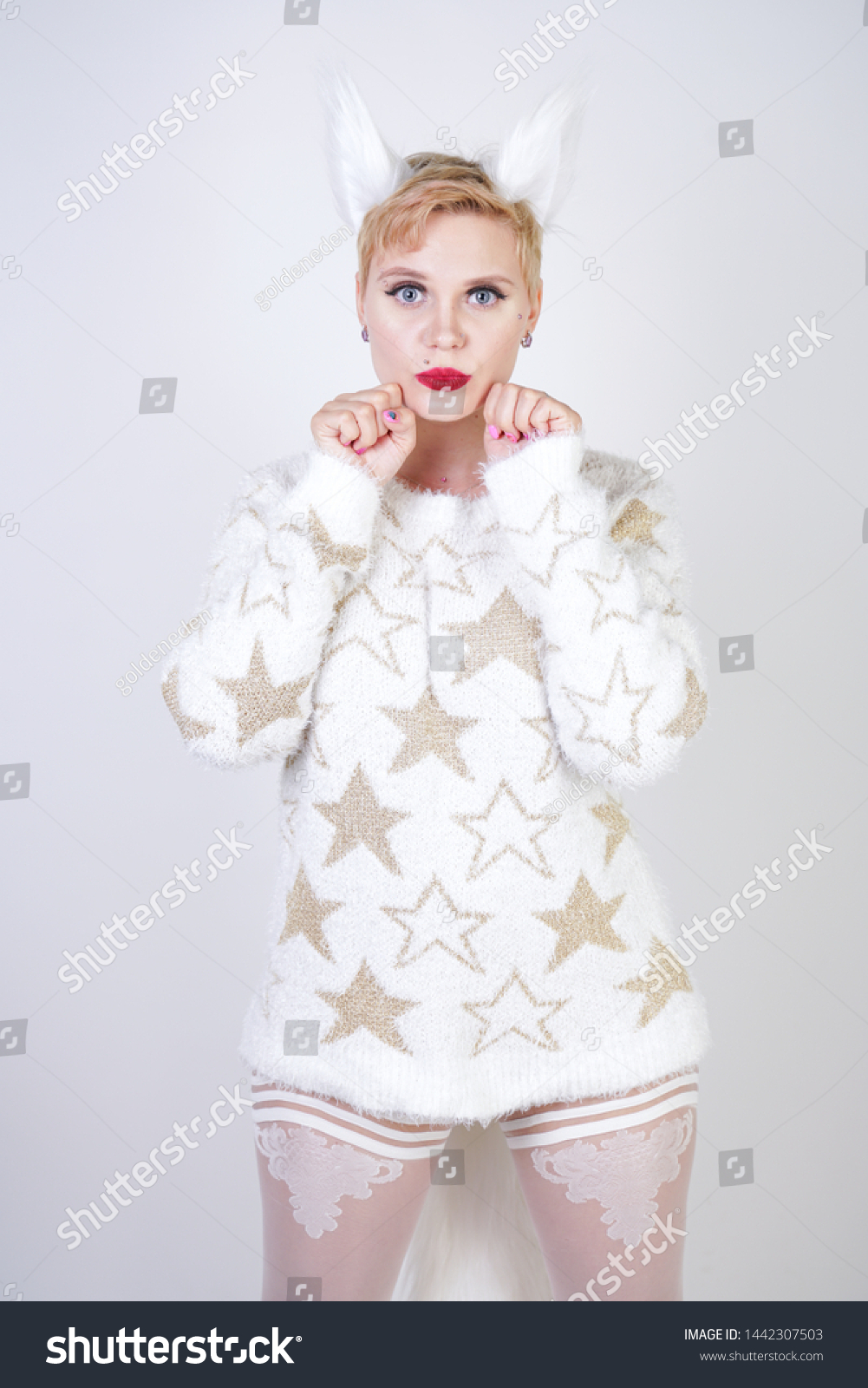 Pretty Cute Kind Girl Blonde Short Stock Photo Edit Now 1442307503